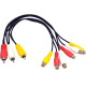 Кабель-сплітер AV 3xRCA-6xRCA M/F, 0.3 м