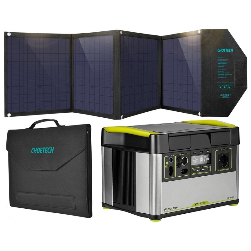 Зарядна станція Goal Zero YETI 1500X (1516Вт/г) + Сонячна панель Choetech 80W
