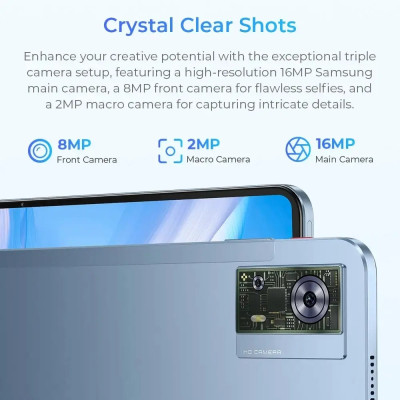 Планшет Oukitel OT5S 12" FHD/6GB/256GB/T606/8250mAh/16+8Мп/DualSIM/LTE/Чохол+Стилус/Metal Grey/Blue