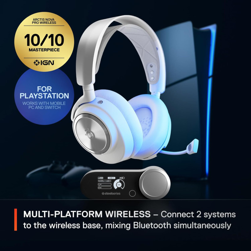 Ігрова гарнітура SteelSeries Arctis Nova Pro Wireless P White PC/PS/SW/MAC/MOB