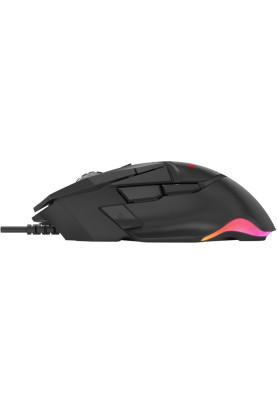 Мишка XTRIKE ME GM-520, ігрова 12800dpi., 9кн., RGB, високий профіль, чорна