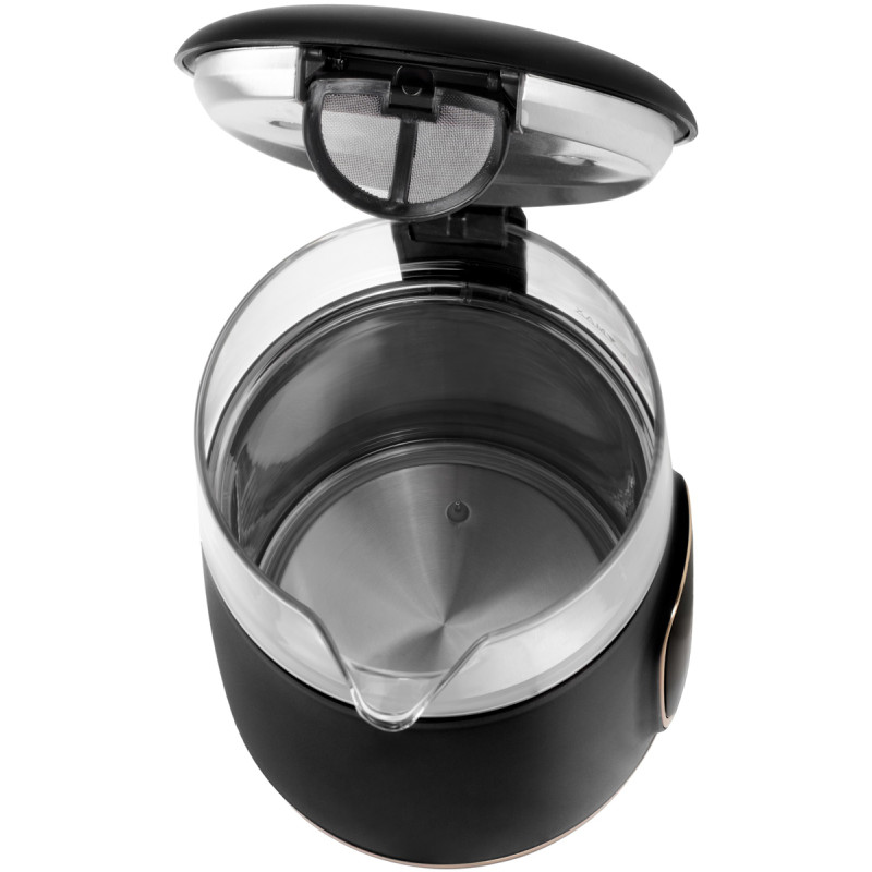 Електрочайник Adler AD 1305 black gold 1850-2200Вт/ 1.7л/ скло/ встановлення температури/