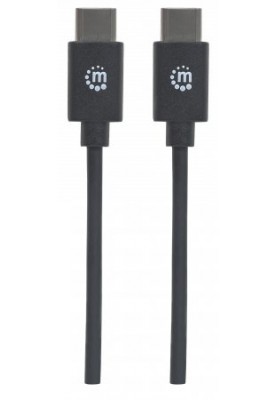 Кабель USB Type-C M-Type-C M, 0.5 м, USB 2.0, чорний Manhattan