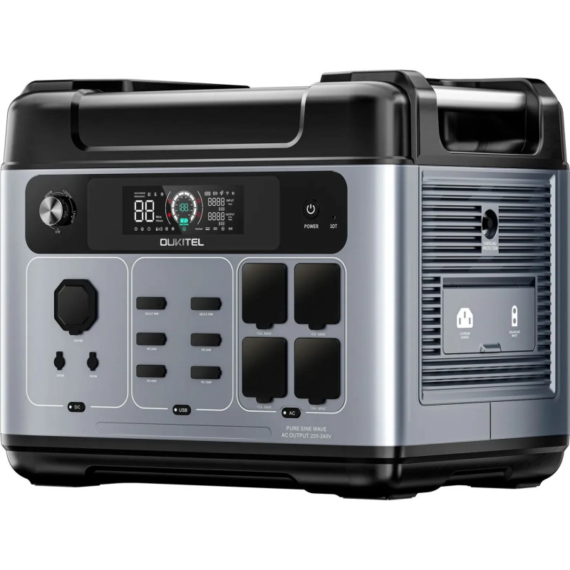 Зарядна станція Oukitel P2001e Plus 2400Вт (2048Вт/г)  LiFePo4 UPS, MPPT