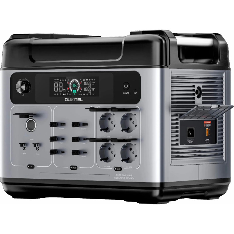 Зарядна станція Oukitel P2001e Plus 2400Вт (2048Вт/г)  LiFePo4 UPS, MPPT