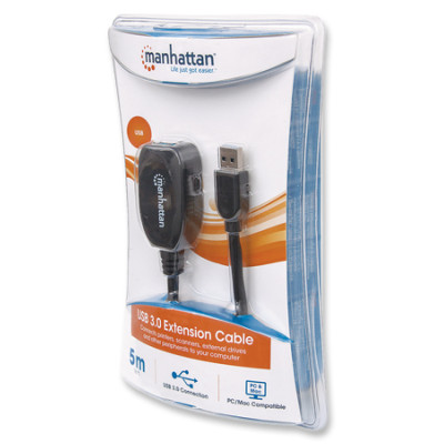 Кабель USB AM-AF (продовжувач) USB3.0, 5.0 м, активний, RTL Manhattan