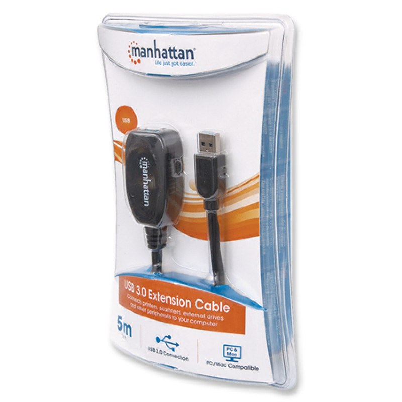 Кабель USB AM-AF (продовжувач) USB3.0, 5.0 м, активний, RTL Manhattan