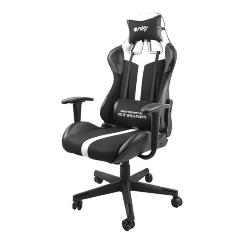 Крісло ігрове Gaming Chair Fury Avenger XL, 60мм, Black-White
