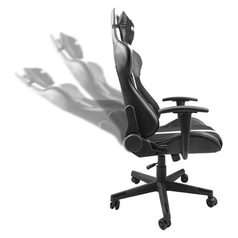 Крісло ігрове Gaming Chair Fury Avenger XL, 60мм, Black-White