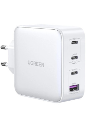 Зарядний пристрій 4xUSB 100W (3хUSB-C+USB-A) Gan білий CD226 Ugreen