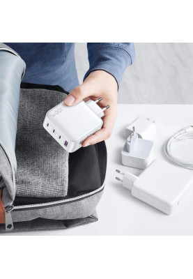 Зарядний пристрій 4xUSB 100W (3хUSB-C+USB-A) Gan білий CD226 Ugreen