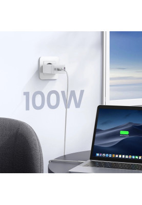 Зарядний пристрій 4xUSB 100W (3хUSB-C+USB-A) Gan білий CD226 Ugreen