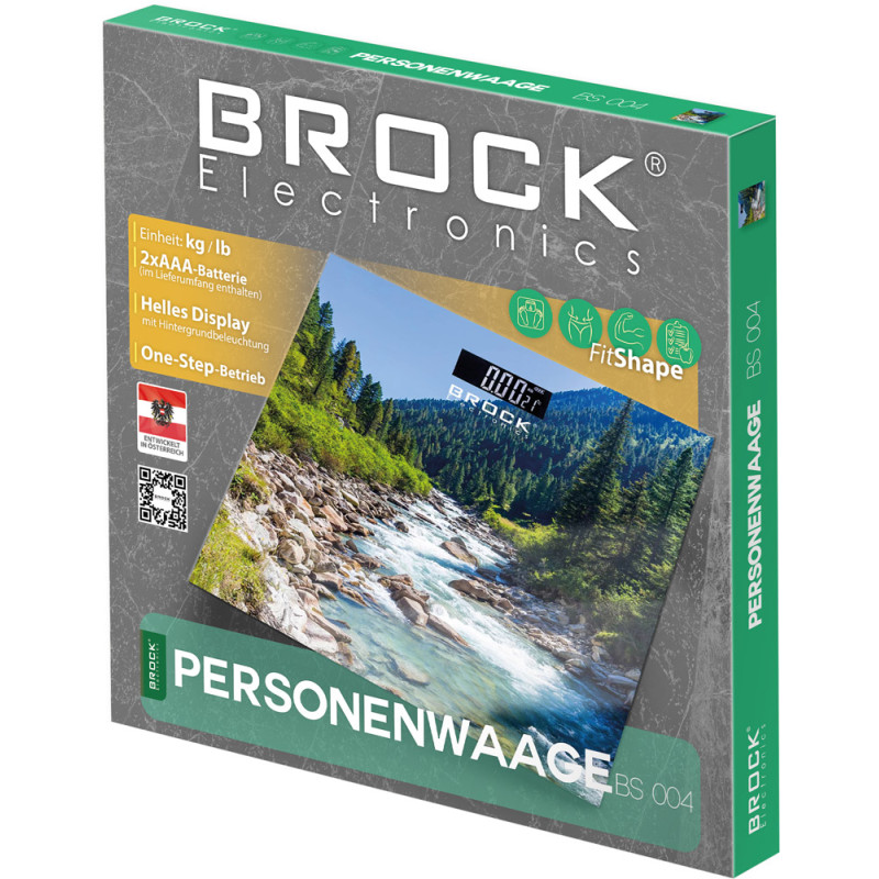 Ваги напольні BROCK BS 004 електронні/ 180кг/ 2хААА/ автовимкнення