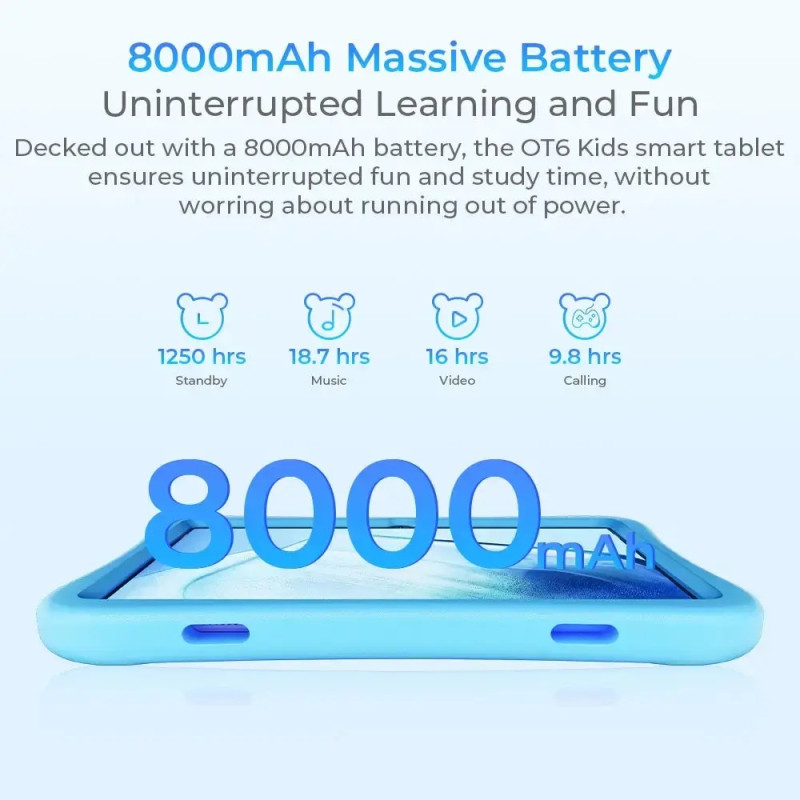 Планшет Oukitel OT6kids 10" HD+ /4GB/64GB/ RK3562 /8000mAh/ 5+2Мп/ WIFI Blue