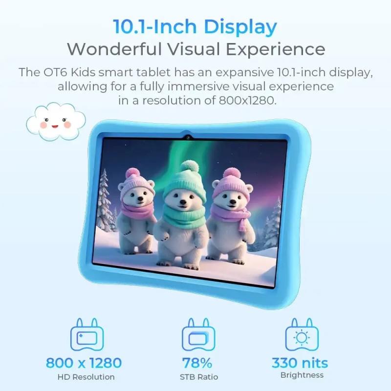 Планшет Oukitel OT6kids 10" HD+ /4GB/64GB/ RK3562 /8000mAh/ 5+2Мп/ WIFI Blue