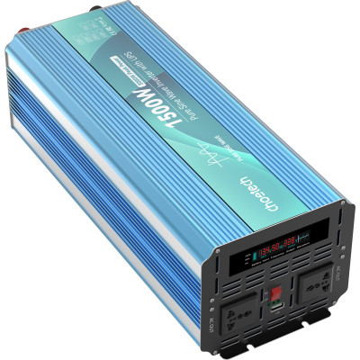 Інвертор Choetech з зарядкою, функція ДБЖ 12\220V 1500Вт, LiFePO₄/Li-ion/AGM/GEL, чиста синусоїда Інвертор Choetech з зарядкою, функція ДБЖ 12\220V 1500Вт, LiFePO₄/Li-ion/AGM/GEL, чиста синусоїда