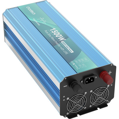 Інвертор Choetech з зарядкою, функція ДБЖ 12\220V 1500Вт, чиста синусоїда