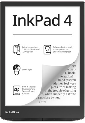 Електронна книжка PocketBook InkPad 4 (PB743G), IPX8, Stardust Silver