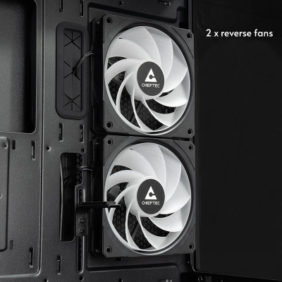 Корпус Chieftec VISTA GT-01B-OP 3x120mm A-RGB, ATX, без БЖ, Black