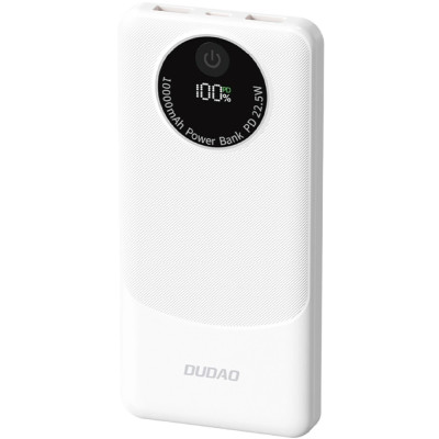 УМБ Dudao 10000mAh K12 22,5W PD,QC 2xUSB-A,USB-C In/Out White