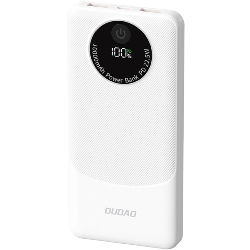 УМБ Dudao 10000mAh K12 22,5W PD,QC 2xUSB-A,USB-C In/Out White