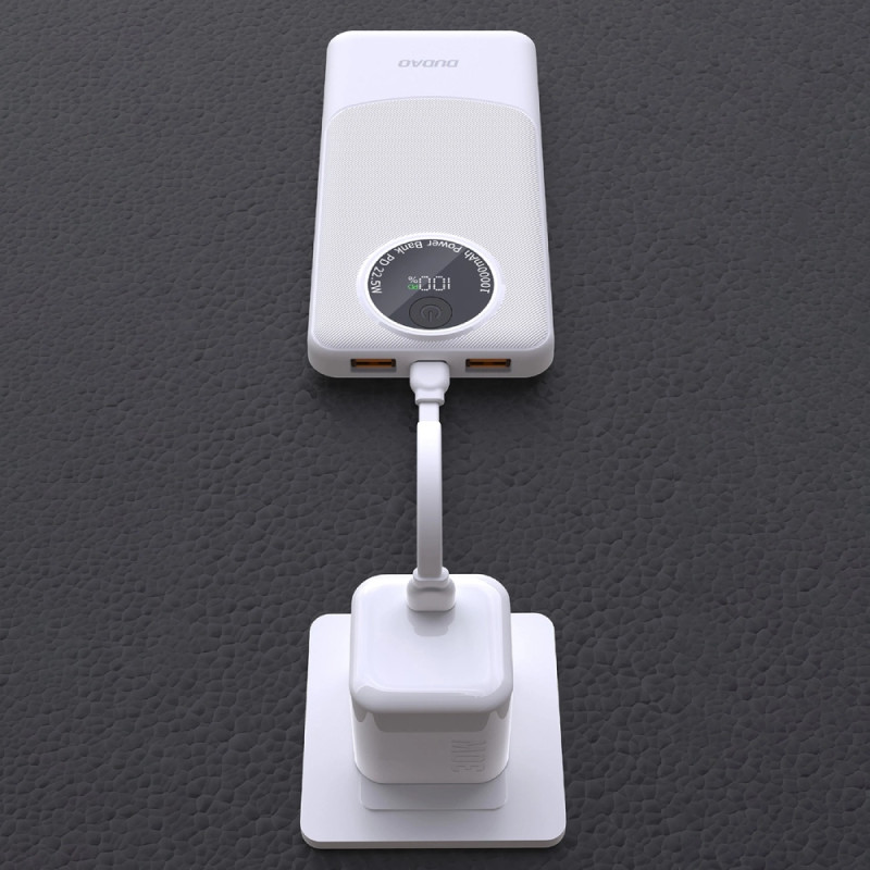УМБ Dudao 10000mAh K12 22,5W PD,QC 2xUSB-A,USB-C In/Out White