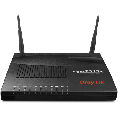 Маршрутизатор DrayTek Vigor 2915ac, 2 WAN GbE, 3 LAN GbE, 1 USB 2.0, 16 VPN, Multi-LAN (4+IP Routed Subnet), WiFi Dual Band 802.11ac 2x4 SSID