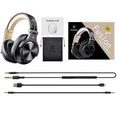 Гарнітура OneOdio Fusion A70, Bluetooth+3,5мм/6,35мм, Black Gold