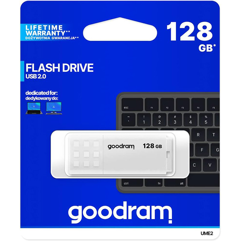 USB Flash GoodRAM 128GB USB 2.0 UME2 White, Retail
