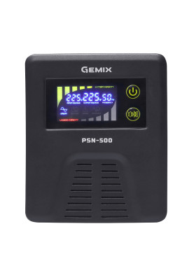 ДБЖ Gemix PSN-500, 500VA/300W 12V/220V, 15А, 1*Schuko, без АКБ