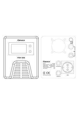 ДБЖ Gemix PSN-500, 500VA/300W 12V/220V, 15А, 1*Schuko, без АКБ