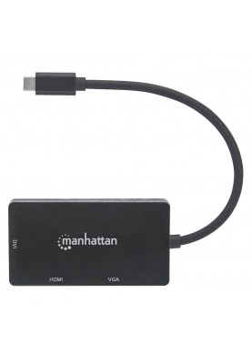 Док-станція USB3.1 Type-C --> HDMI/DVI-I/VGA Black Manhattan