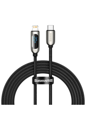 Кабель USB3.1 Type-C M-Lightning M, 2.0 м, 20W, З дисплеєм Чорний  CATLSK Baseus