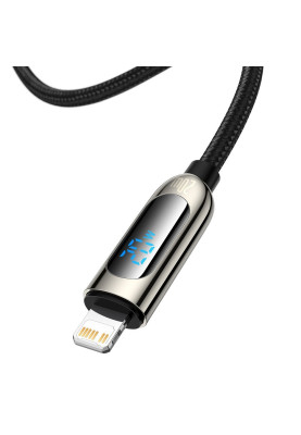 Кабель USB3.1 Type-C M-Lightning M, 2.0 м, 20W, З дисплеєм Чорний  CATLSK Baseus