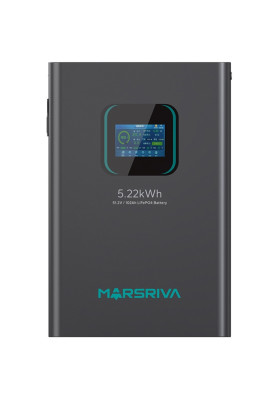 Акумуляторна батарея Marsriva LiFePO4 battery,  51.2V/102Ah, 5.22KWH, wall mounted