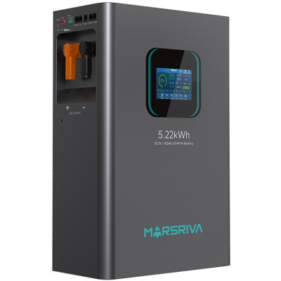 Акумуляторна батарея Marsriva LiFePO4, 51.2V/102Ah, 5.22KWH, настінний Акумуляторна батарея Marsriva LiFePO4, 51.2V/102Ah, 5.22KWH, настінний