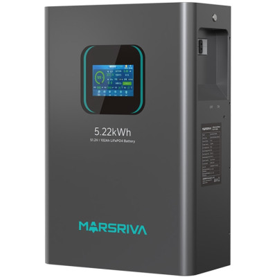Акумуляторна батарея Marsriva LiFePO4, 51.2V/102Ah, 5.22KWH, настінний Акумуляторна батарея Marsriva LiFePO4, 51.2V/102Ah, 5.22KWH, настінний