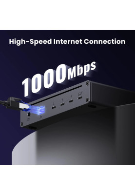 Док-станція Thunderbolt 4 --> 3xTh.4/3xUSBA 3.2/RJ45 Gigabit/140W ARevodok Max 8-in-1 U708 Ugreen