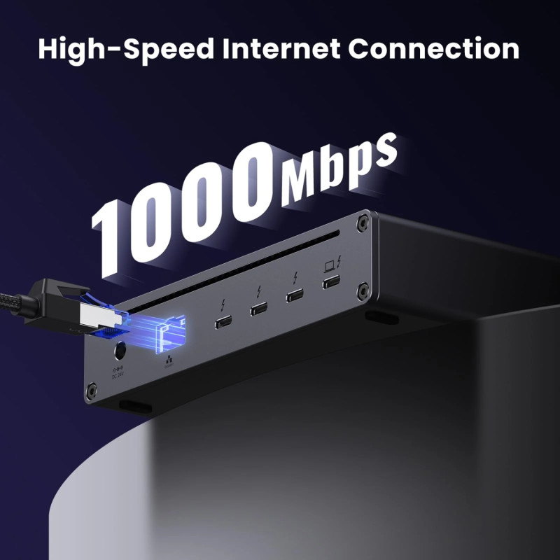 Док-станція Thunderbolt 4 --> 3xTh.4/3xUSBA 3.2/RJ45 Gigabit/140W ARevodok Max 8-in-1 U708 Ugreen
