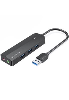 Хаб USB 3.0 -> 3хUSB 3.0/2хTRS Audio/USB Micro 1.0 м. Vention