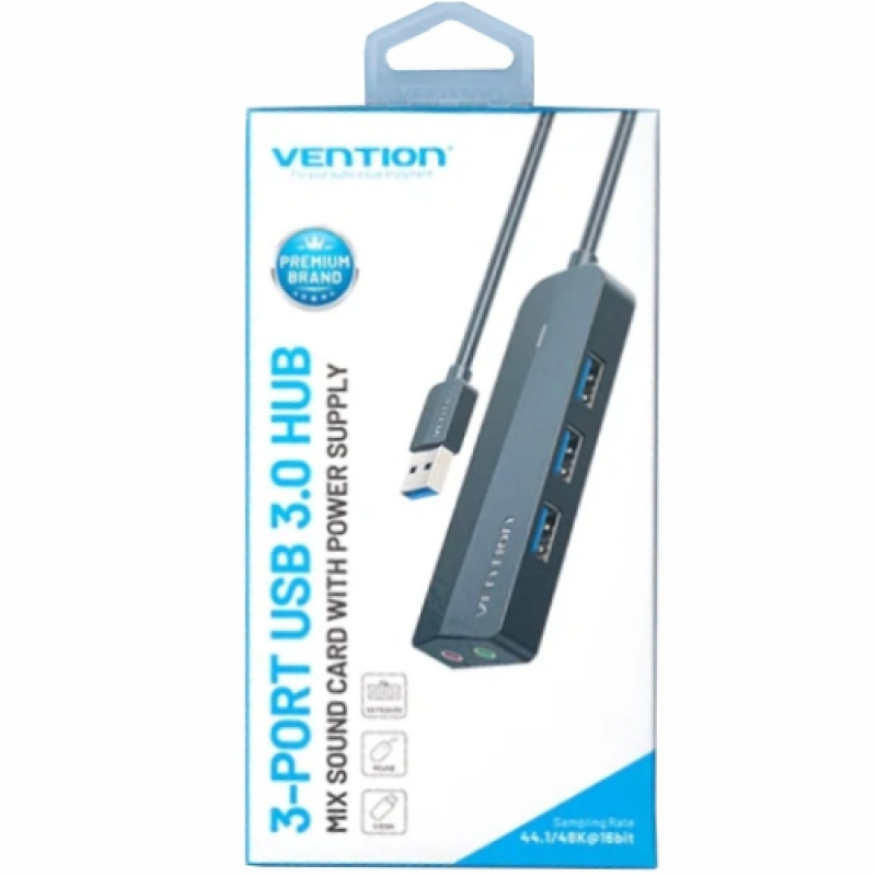 Док станція USB 3.0 -> 3хUSB 3.0/2хTRS Audio/USB Micro 1.0 м. Vention