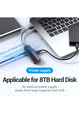 Хаб USB 3.0 -> 3хUSB 3.0/2хTRS Audio/USB Micro 1.0 м. Vention