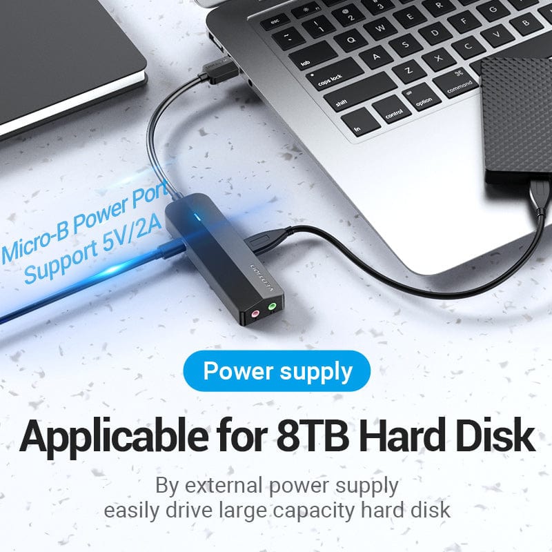 Док станція USB 3.0 -> 3хUSB 3.0/2хTRS Audio/USB Micro 1.0 м. Vention