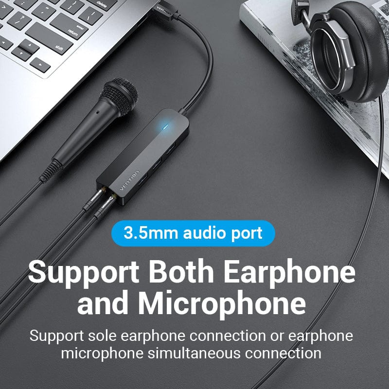Док станція USB 3.0 -> 3хUSB 3.0/2хTRS Audio/USB Micro 1.0 м. Vention