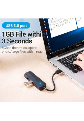 Хаб USB 3.0 -> 3хUSB 3.0/2хTRS Audio/USB Micro 1.0 м. Vention