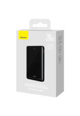 УМБ Baseus Magnetic Wireless Bracket 10000mAh 20W,Type-C PD,QC3.0,Qi,cabel 60W 0,5м Black