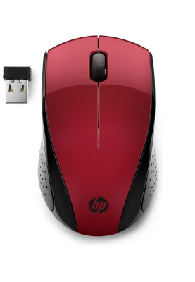 Мишка бездротова HP 220, чорно-червона