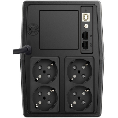 ДБЖ FSP FP1000, 1000ВА/600Вт, Lin-Int, USB/RJ45, Schuko*4, AVR, Black