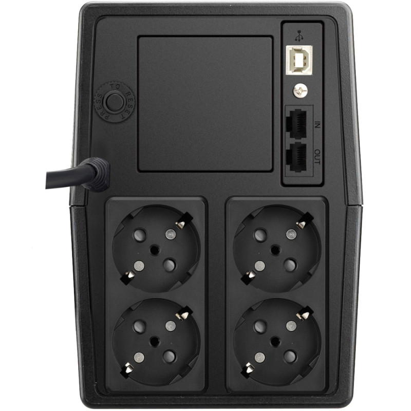 ДБЖ FSP FP1000, 1000ВА/600Вт, Lin-Int, USB/RJ45, Schuko*4, AVR, Black