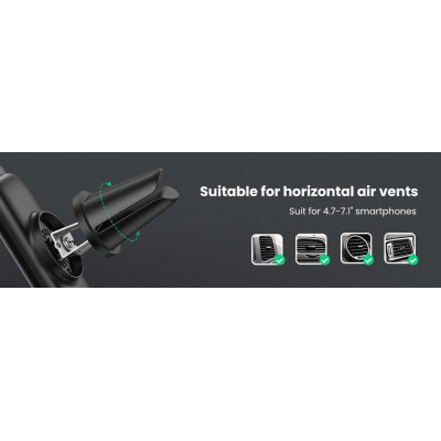 Автомобільний тримач для смартфна Ugreen LP120 Air Vent Mount Phone Holder Косм. Сірий